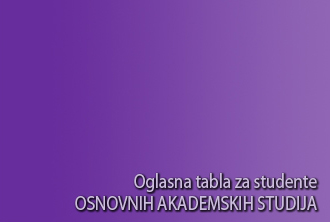 Oglasna tabla za studente Master akademskih studija