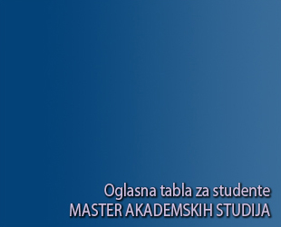 Oglasna tabla za studente master akademskih studija